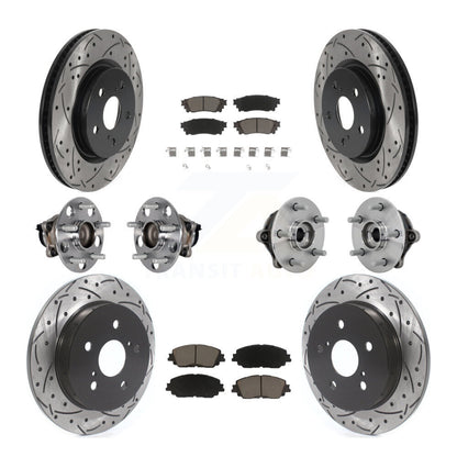 Kit de rotors et plaquettes de frein à disque revêtus de roulement de moyeu avant et arrière (10 pièces) pour Toyota RAV