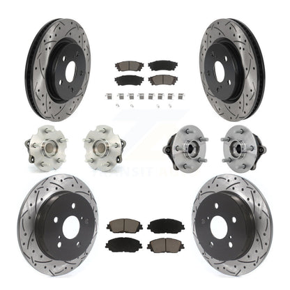 Kit de rotors et plaquettes de frein à disque revêtus de roulement de moyeu avant et arrière (10 pièces) pour Toyota RAV