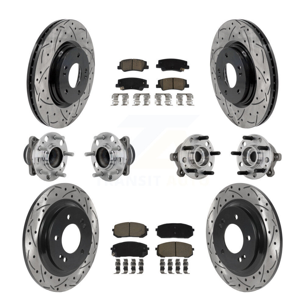 Kit de plaquettes de Rotor de frein, roulement de moyeu avant et arrière (10 pièces), pour Hyundai Sonata Kia K