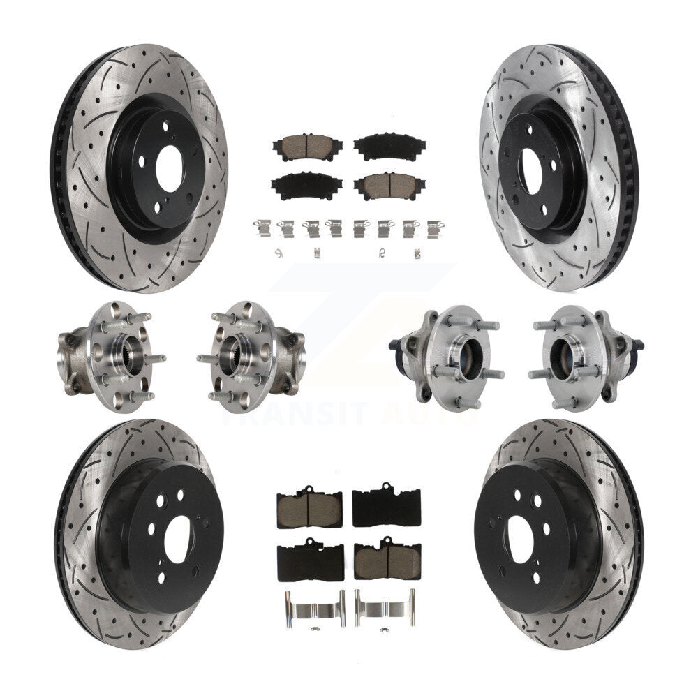 Kit de rotor et de plaquettes de frein revêtus de roulement de moyeu avant et arrière (10 pièces) pour Lexus GS350 RC30