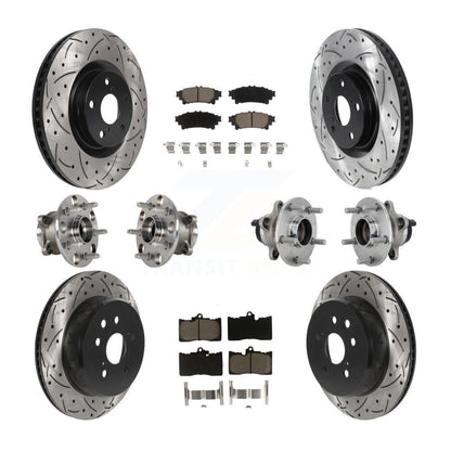 Kit de rotor et de plaquettes de frein revêtus de roulement de moyeu avant et arrière (10 pièces) pour Lexus GS350 RC30