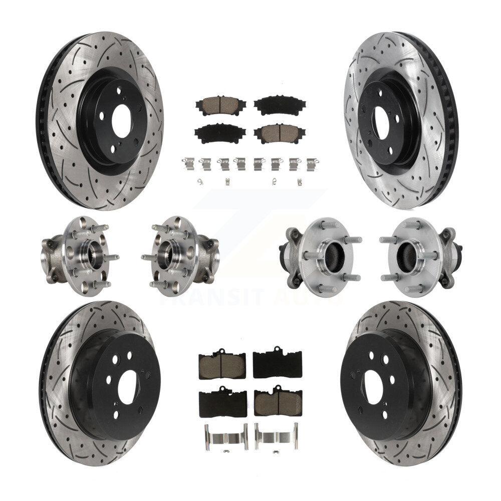 Kit de rotor et de plaquettes de frein revêtus de roulement de moyeu avant et arrière (10 pièces) pour Lexus IS300 IS35