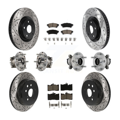 Kit de rotor et de plaquettes de frein revêtus de roulement de moyeu avant et arrière (10 pièces) pour Lexus IS300 IS35