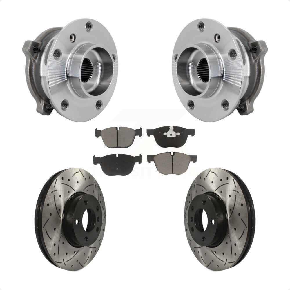 Kit de plaquettes de Rotor de frein, roulement de moyeu avant, fente de perçage, pour BMW X5 X6 M12 x 1.25 Threa