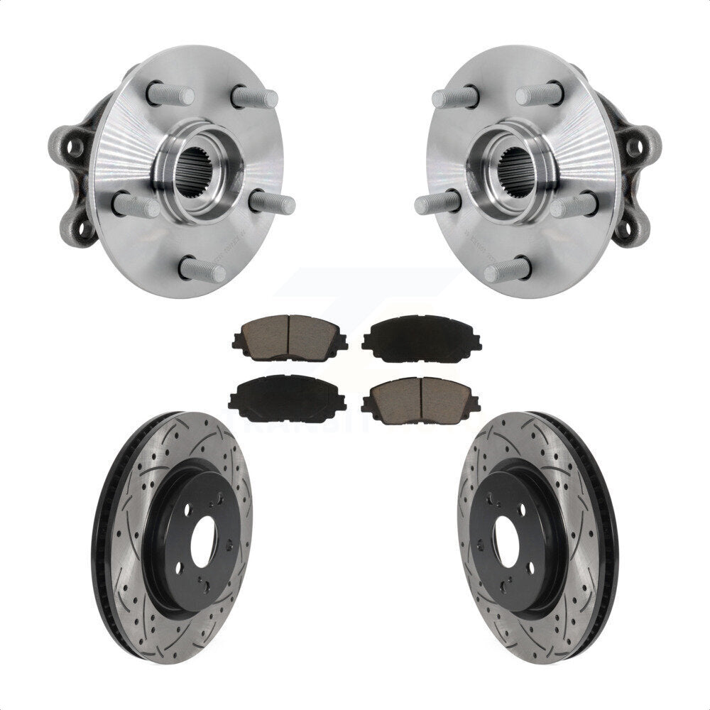 Ensemble de roulement de moyeu avant, fente de perçage revêtue, Kit de plaquettes de Rotor de frein pour Toyota RAV