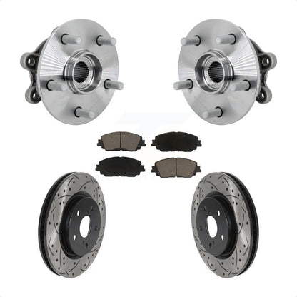 Ensemble de roulement de moyeu avant, fente de perçage revêtue, Kit de plaquettes de Rotor de frein pour Toyota RAV