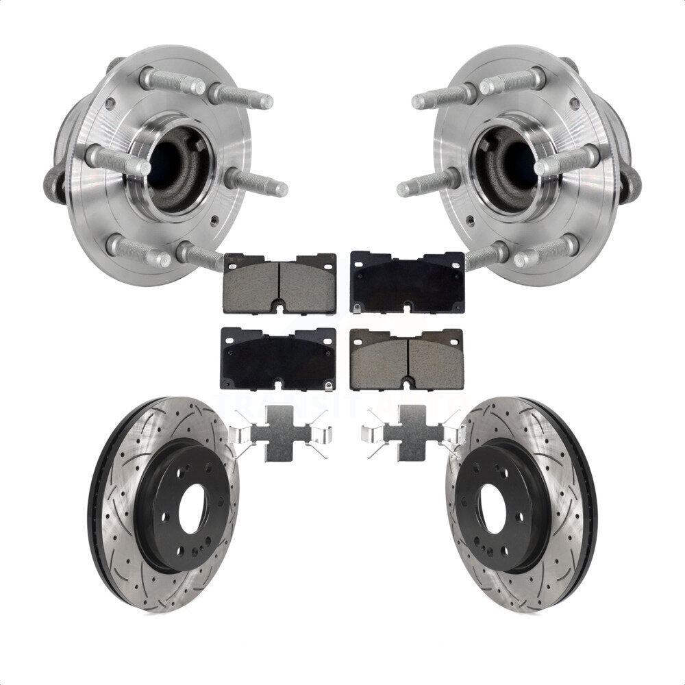 Kit de plaquettes de Rotor de frein, roulement de moyeu avant, fente de perçage, pour Chevrolet GMC Silverado X
