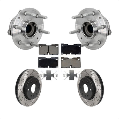 Kit de plaquettes de Rotor de frein, roulement de moyeu avant, fente de perçage, pour Chevrolet GMC Silverado X
