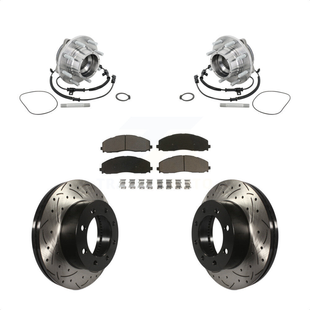 Kit de plaquettes de Rotor de frein, roulement de moyeu avant, fente de perçage, pour Ford F-450 Super Dut