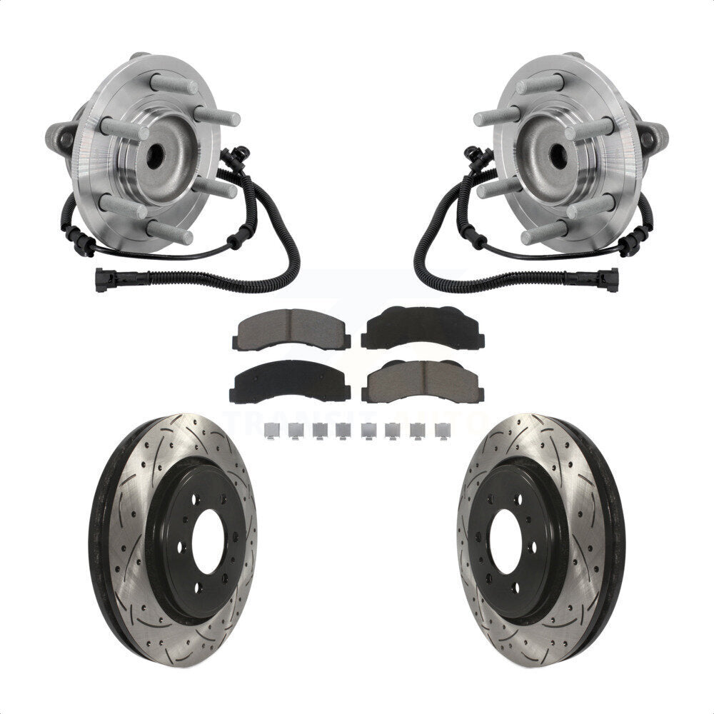 Kit de plaquettes de Rotor de frein à fente percée, roulement de moyeu avant pour Ford F-150 RW 2015 – 2017
