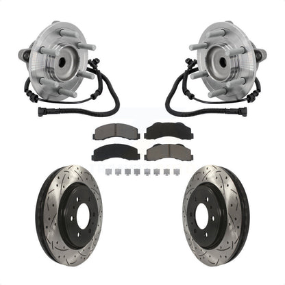 Kit de plaquettes de Rotor de frein à fente percée, roulement de moyeu avant pour Ford F-150 RW 2015 – 2017