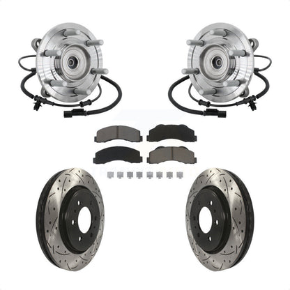 Kit de plaquettes de Rotor de frein, roulement de moyeu avant, fente de perçage, pour Ford F-150 Raptor avec 4W