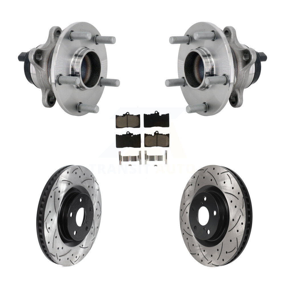 Kit de plaquettes de Rotor de frein, roulement de moyeu avant, fente percée, pour Lexus GS350 RC300 GS450