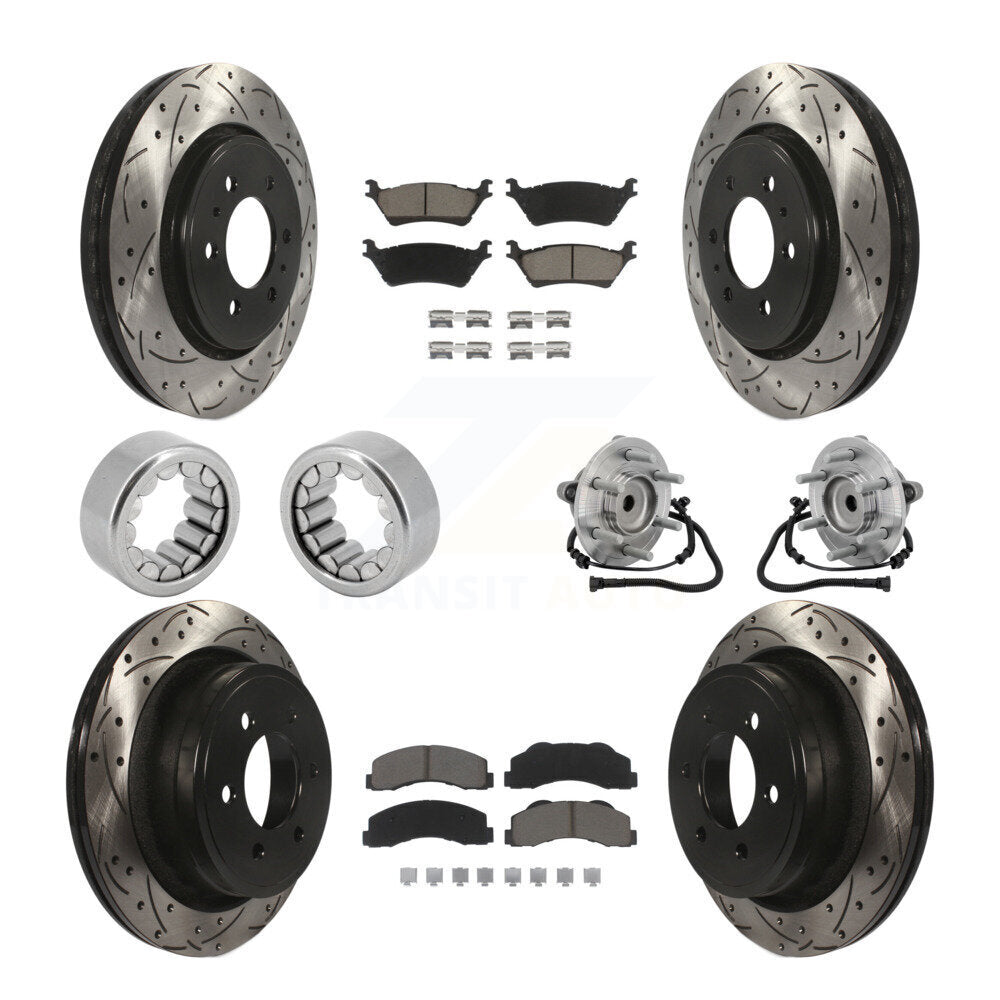 Kit de patins de rotor de frein enduits de roulement de moyeu avant et arrière (10 pièces) pour Ford F-150 RW