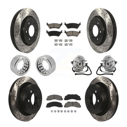 Kit de patins de rotor de frein enduits de roulement de moyeu avant et arrière (10 pièces) pour Ford F-150 RW