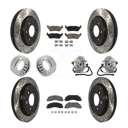 Kit de patins de rotor de frein enduits de roulement de moyeu avant et arrière (10 pièces) pour Ford F-150 RW
