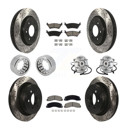 Kit de rotor de frein et de patins de frein enduits de roulement de moyeu avant et arrière (10 pièces) pour Ford F-15