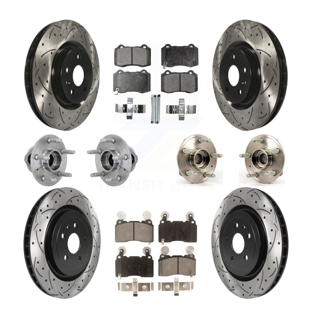 Kit de rotors et plaquettes de frein revêtus de roulement de moyeu avant et arrière (10 pièces) pour Chevrolet Camar