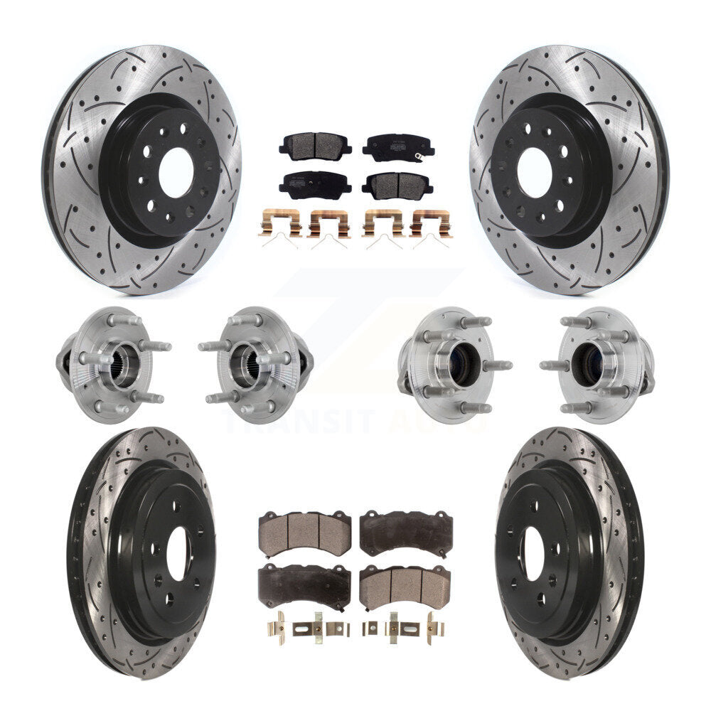 Kit de Rotor et de plaquettes de frein à disque revêtus de roulement de moyeu avant et arrière (10 pièces) pour Cadillac CT