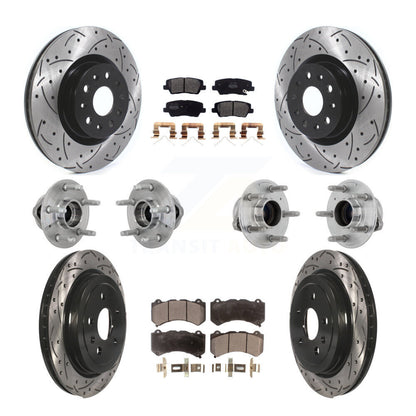 Kit de Rotor et de plaquettes de frein à disque revêtus de roulement de moyeu avant et arrière (10 pièces) pour Cadillac CT