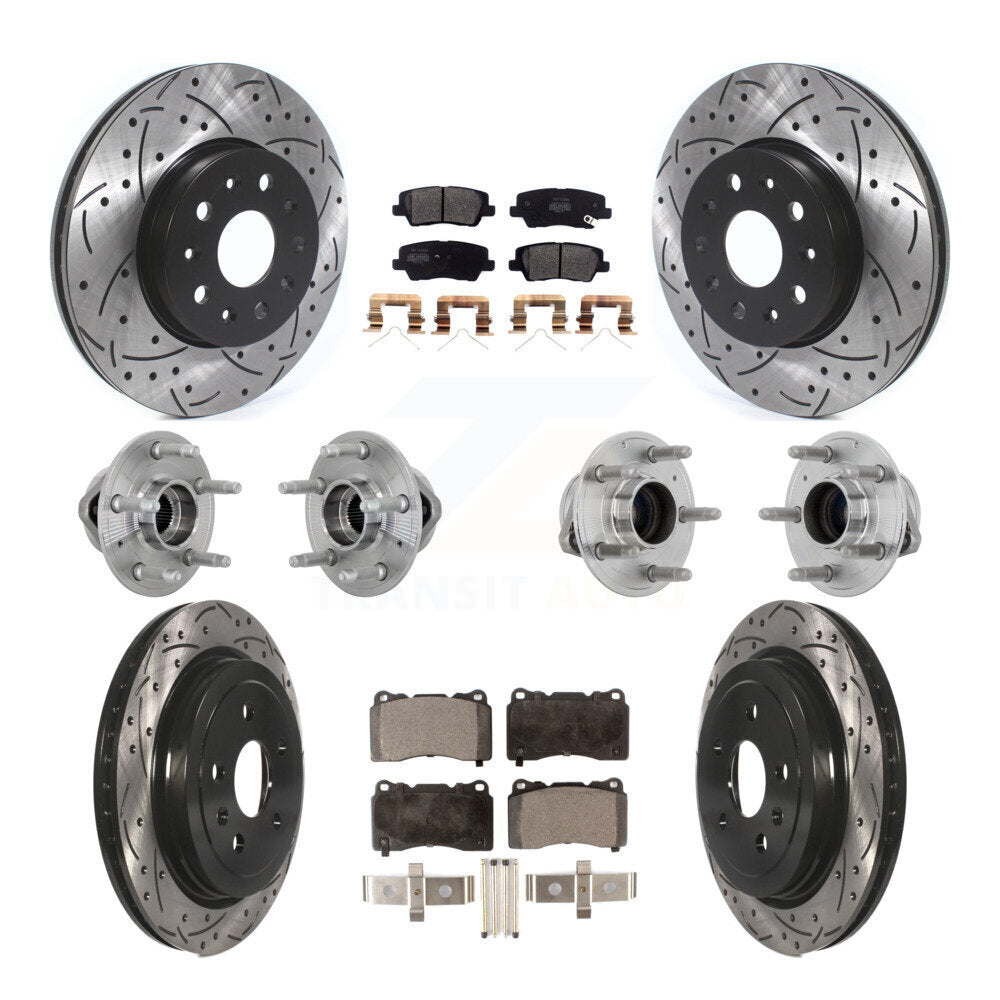 Kit de Rotor et de plaquettes de frein à disque revêtus de roulement de moyeu avant et arrière (10 pièces) pour Cadillac CT