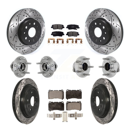 Kit de Rotor et de plaquettes de frein à disque revêtus de roulement de moyeu avant et arrière (10 pièces) pour Cadillac CT
