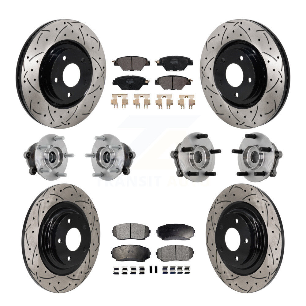 Kit de plaquettes de rotor de frein, roulement de moyeu avant et arrière (10 pièces) pour Mazda CX-9 AW 16-23