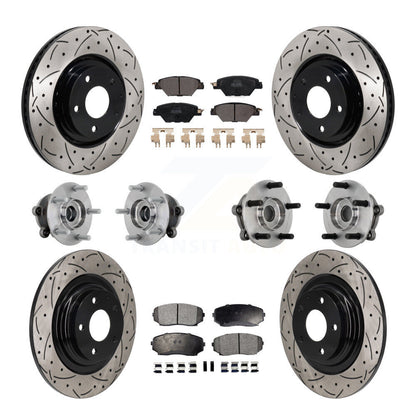 Kit de plaquettes de rotor de frein, roulement de moyeu avant et arrière (10 pièces) pour Mazda CX-9 AW 16-23