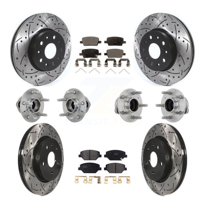Kit de rotors et plaquettes de frein revêtus de roulement de moyeu avant et arrière (10 pièces) pour Chevrolet Camar
