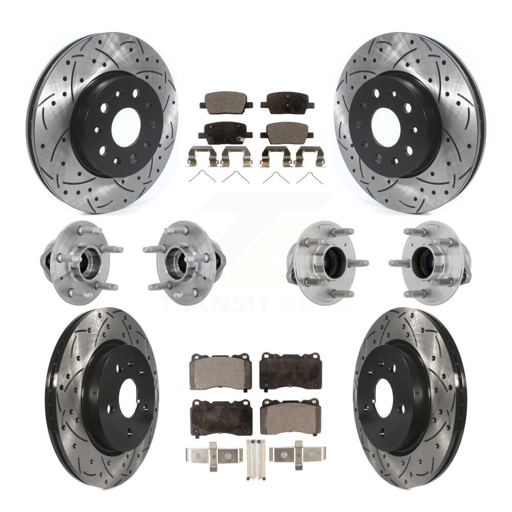 Kit de plaquettes de rotor de frein, roulement de moyeu avant et arrière (10 pièces) pour Chevrolet Camaro CT