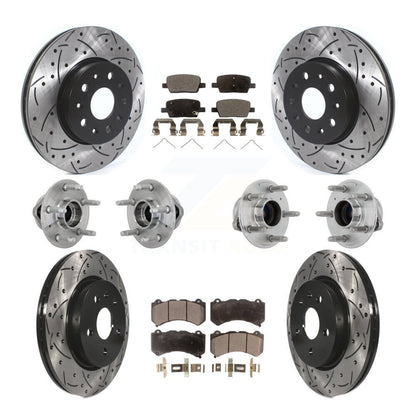 Kit de rotors et plaquettes de frein revêtus de roulement de moyeu avant et arrière (10 pièces) pour Chevrolet Camar