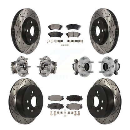 Kit de rotors et plaquettes de frein à disque revêtus de roulement de moyeu avant et arrière (10 pièces) pour Lexus IS25