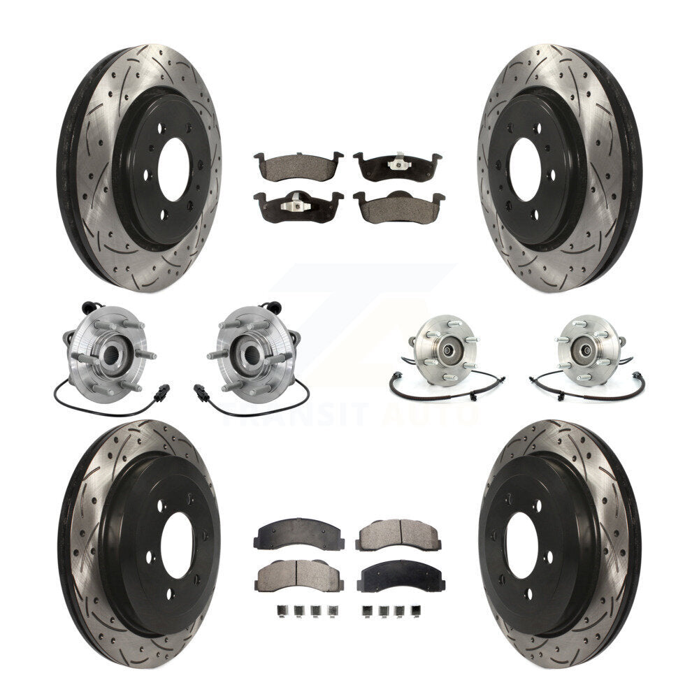 Kit de plaquettes de Rotor de frein revêtues de roulement de moyeu avant et arrière (10 pièces) pour Ford Expedition 4W