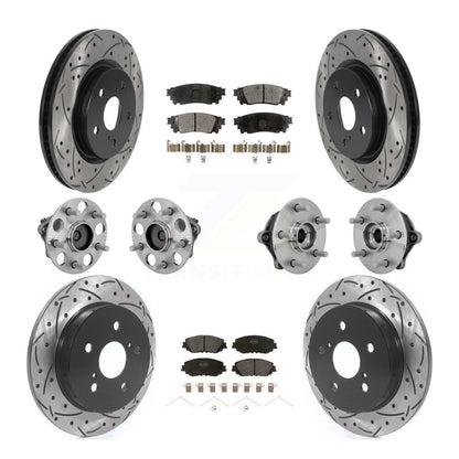 Kit de rotors et plaquettes de frein à disque revêtus de roulement de moyeu avant et arrière (10 pièces) pour Toyota RAV
