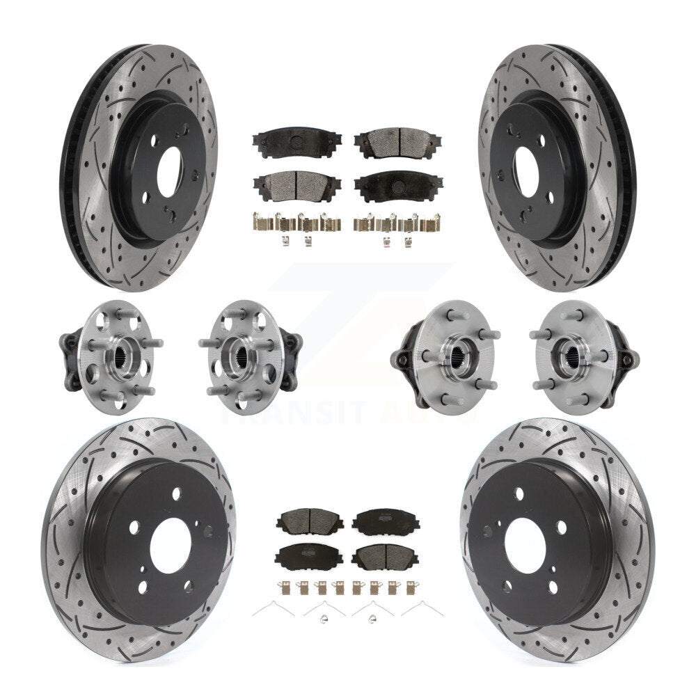 Kit de rotor et de plaquettes de frein revêtus de roulement de moyeu avant et arrière (10 pièces) pour Toyota RAV4 Venz