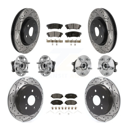 Kit de rotors et plaquettes de frein à disque revêtus de roulement de moyeu avant et arrière (10 pièces) pour Toyota RAV