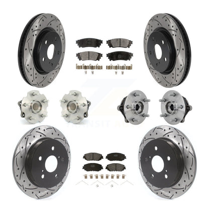 Kit de rotors et plaquettes de frein à disque revêtus de roulement de moyeu avant et arrière (10 pièces) pour Toyota RAV