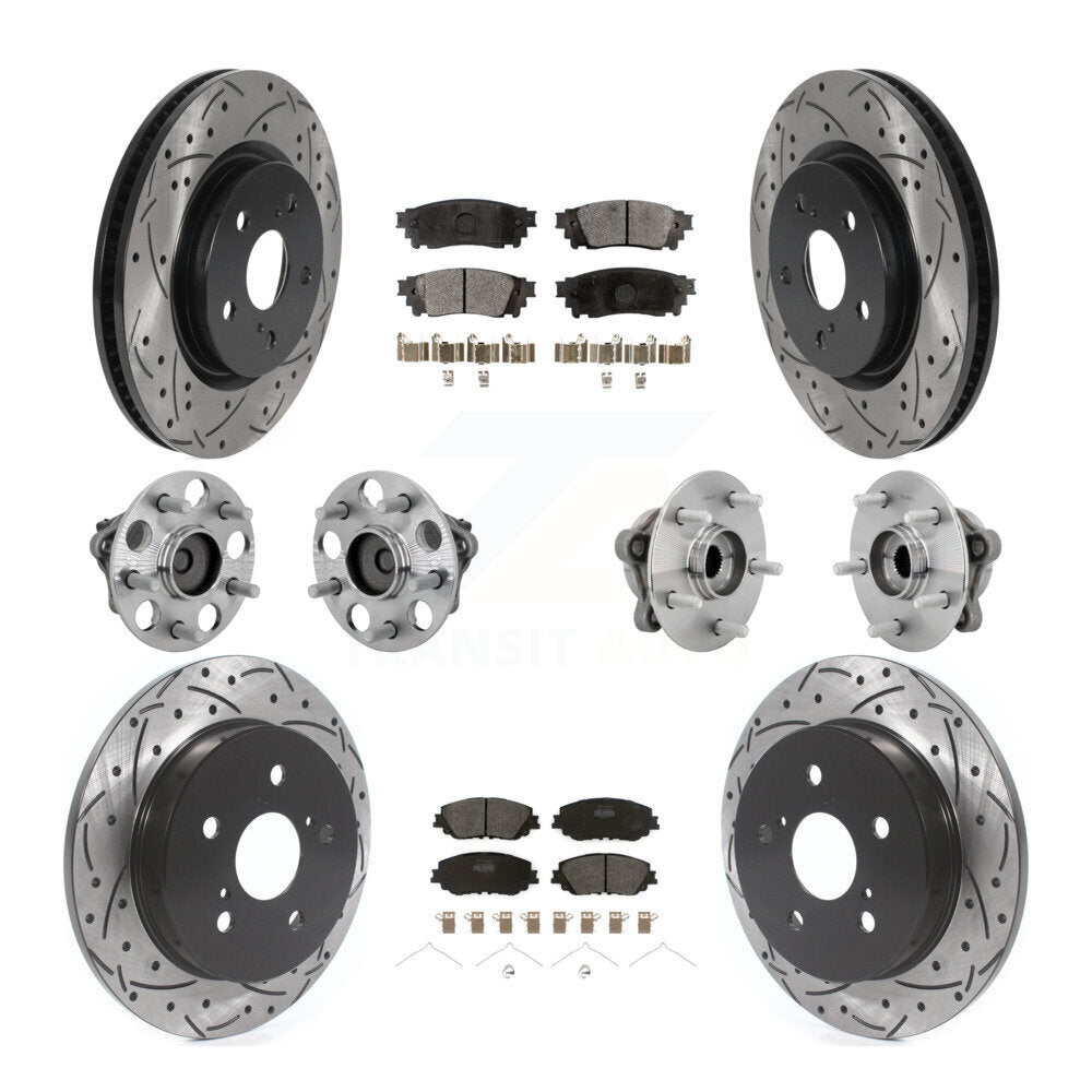 Kit de rotors et plaquettes de frein à disque revêtus de roulement de moyeu avant et arrière (10 pièces) pour Toyota C-H