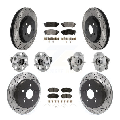Kit de rotors et plaquettes de frein à disque revêtus de roulement de moyeu avant et arrière (10 pièces) pour Toyota C-H