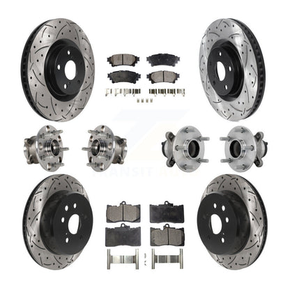 Kit de rotor et de plaquettes de frein revêtus de roulement de moyeu avant et arrière (10 pièces) pour Lexus IS300 IS35