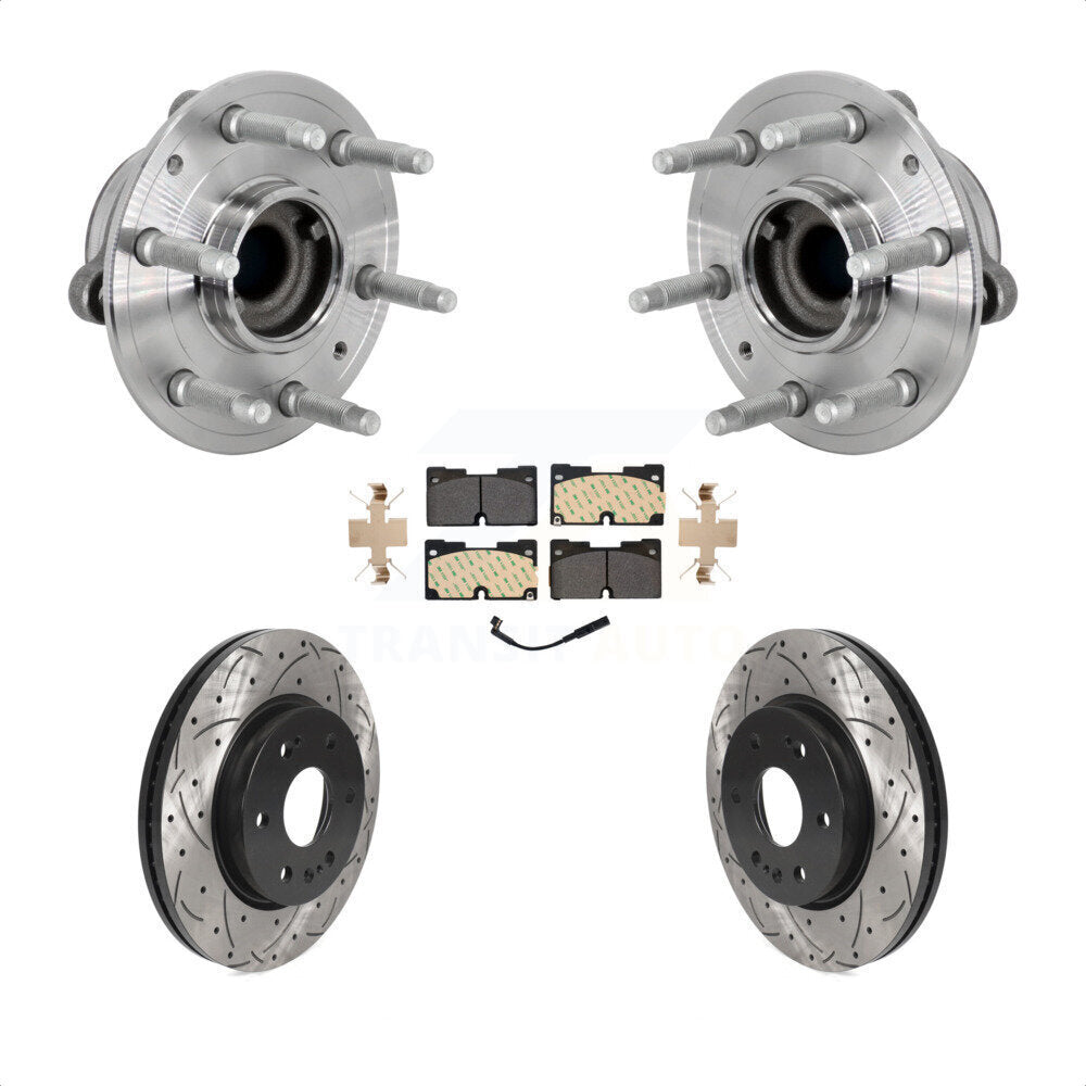 Kit de plaquettes de Rotor de frein, roulement de moyeu avant, fente de perçage, pour Chevrolet GMC Silverado X