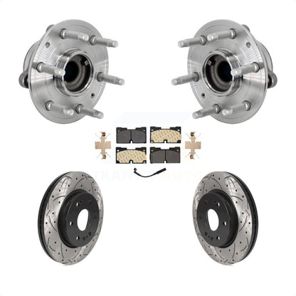 Kit de plaquettes de Rotor de frein, roulement de moyeu avant, fente de perçage, pour Chevrolet GMC Silverado X