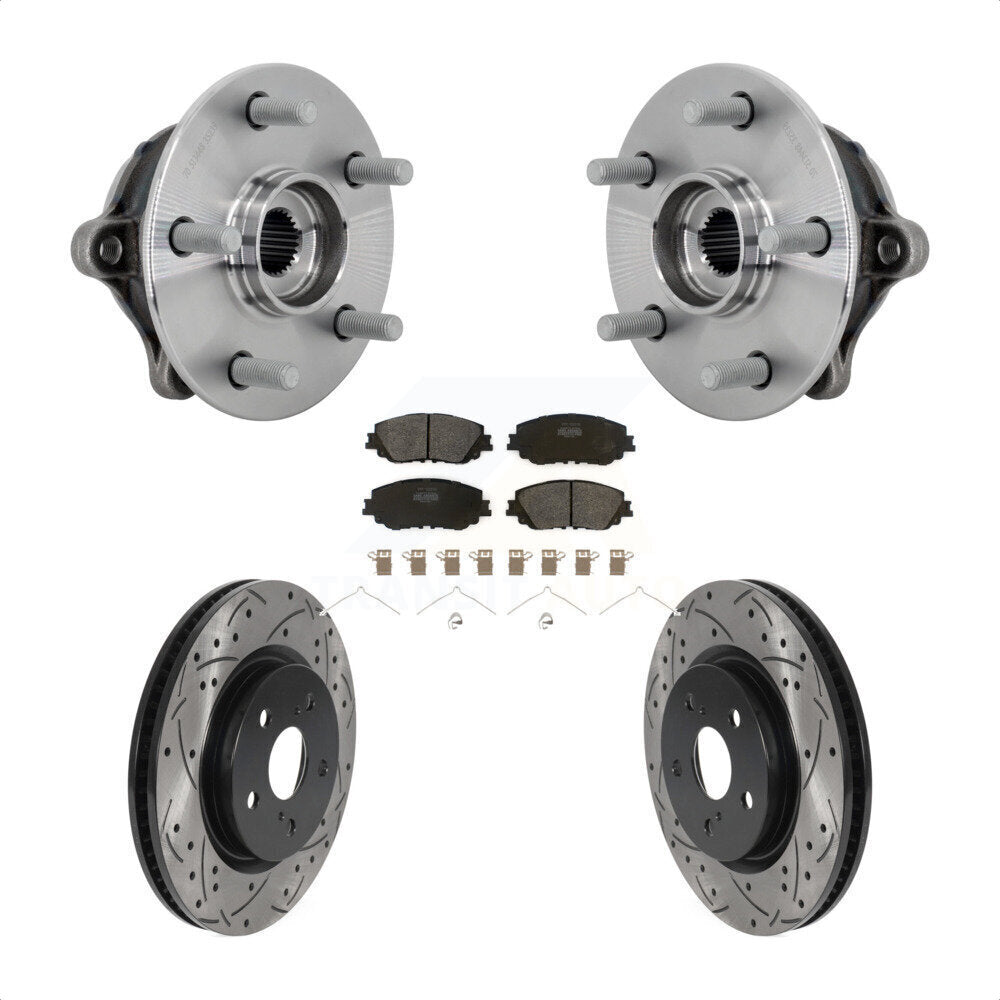 Kit de plaquettes de Rotor de frein, ensemble de roulements de moyeu avant, fente de perçage, pour Toyota RAV4 Venz