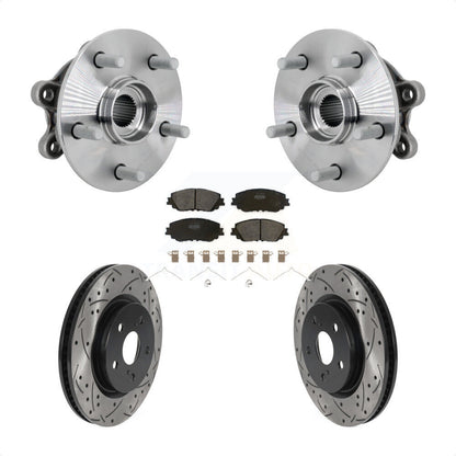 Ensemble de roulement de moyeu avant, fente de perçage revêtue, Kit de plaquettes de Rotor de frein pour Toyota RAV