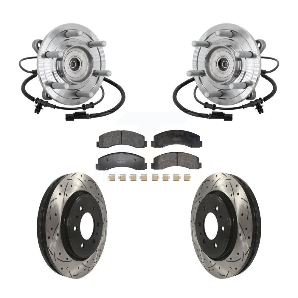 Kit de plaquettes de Rotor de frein, roulement de moyeu avant, fente de perçage, pour Ford F-150 Rapto 2018 – 2020