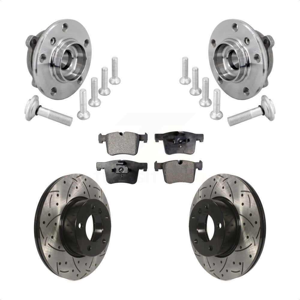Kit de plaquettes de Rotor de frein, roulement de moyeu avant, fente percée, pour BMW 330i xDrive 230i 430