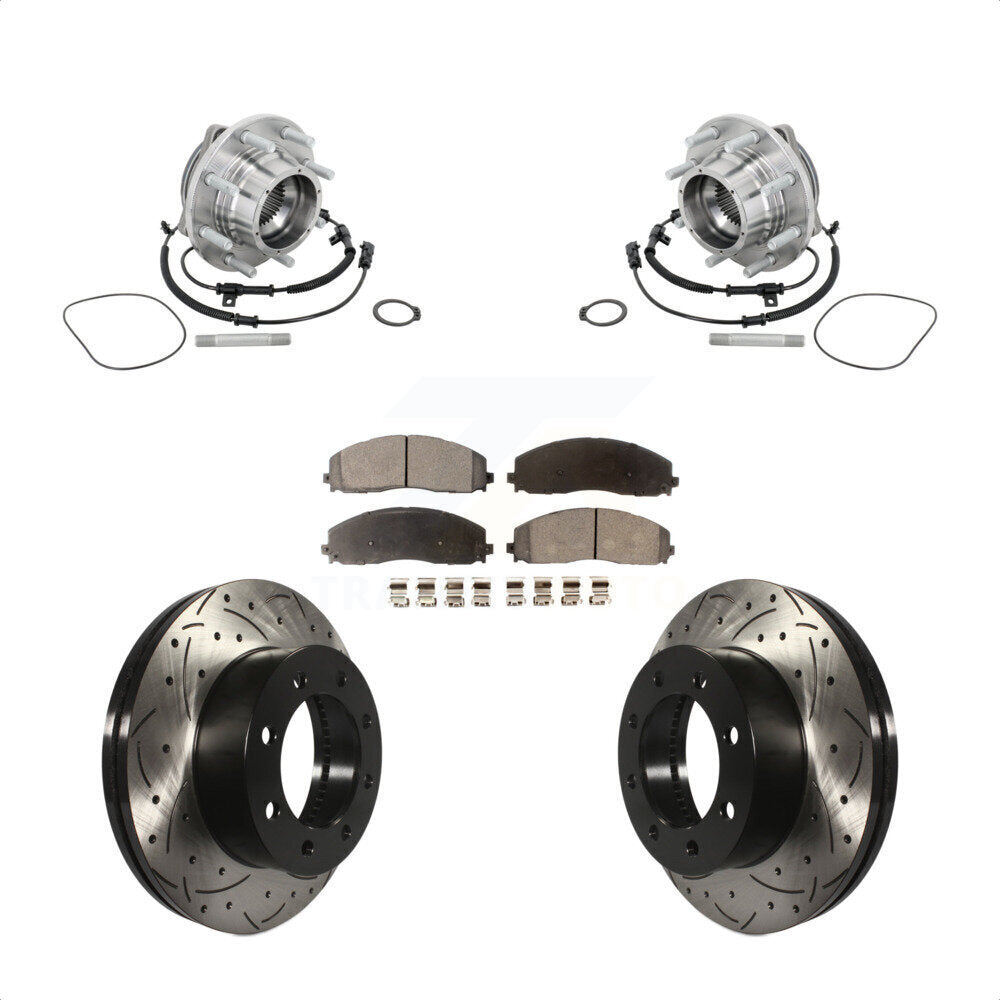 Kit de plaquettes de Rotor de frein, roulement de moyeu avant, fente de perçage, pour Ford F-450 Super Dut