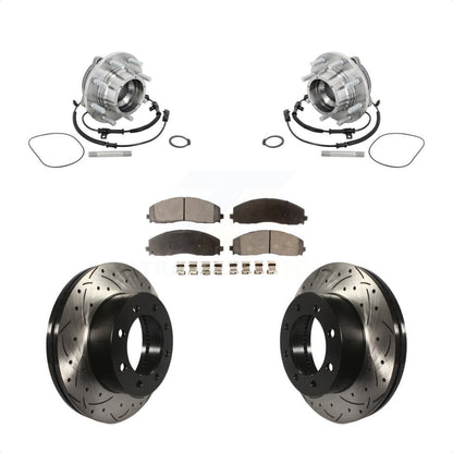 Kit de plaquettes de Rotor de frein, roulement de moyeu avant, fente de perçage, pour Ford F-450 Super Dut