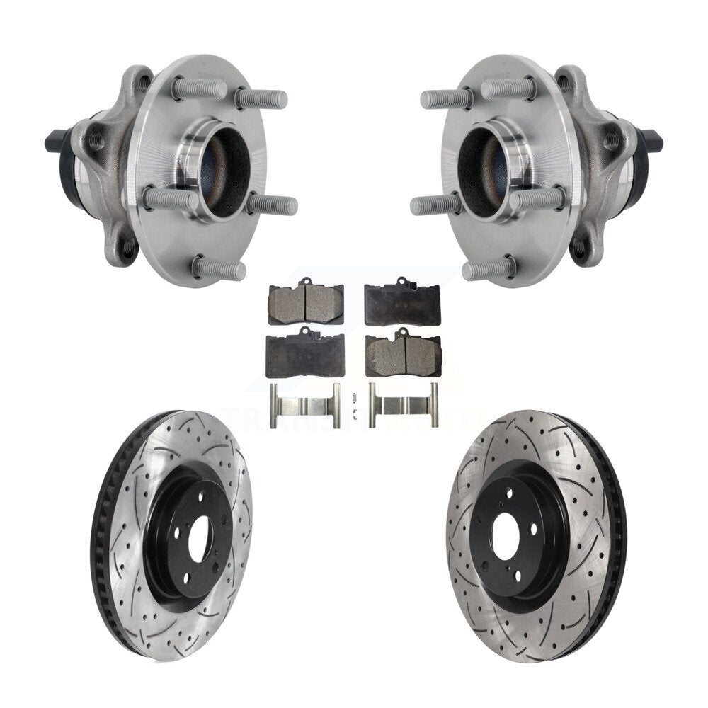 Kit de plaquettes de Rotor de frein, roulement de moyeu avant, fente percée, pour Lexus GS350 RC300 GS450