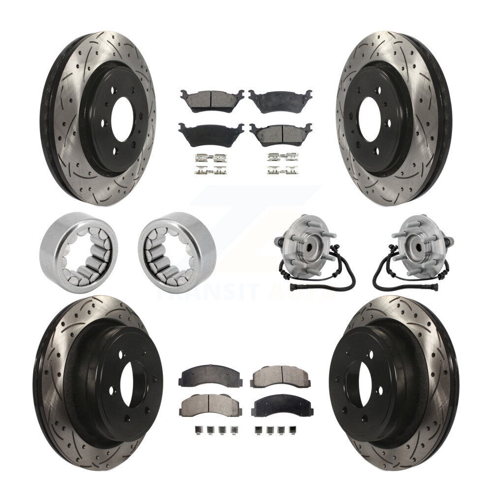 Kit de patins de rotor de frein enduits de roulement de moyeu avant et arrière (10 pièces) pour Ford F-150 RW